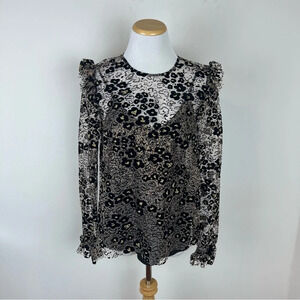 Opening Ceremony Lace Gold Black Top Size 2